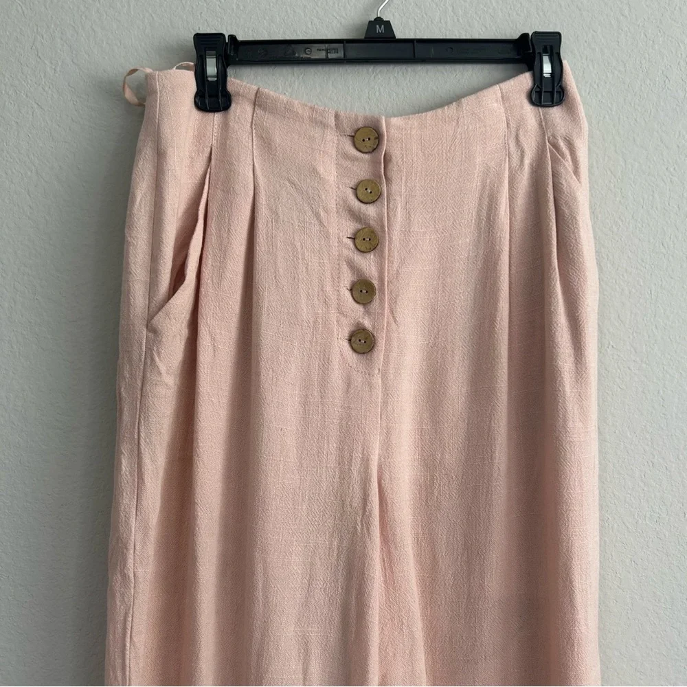 Topshop light Pink Wide-Leg high rise Pants NWT
